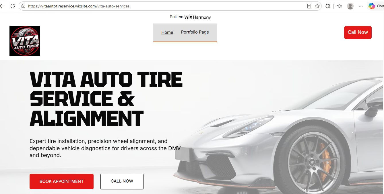 VITA Auto website design project
